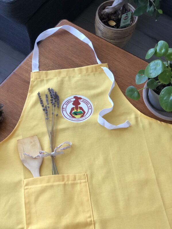 global seasons cotton apron yellow handmade