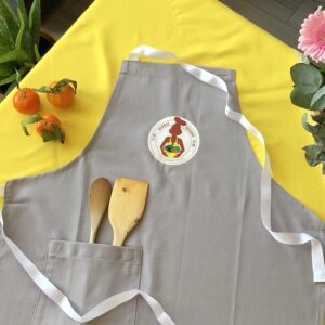 globals season - grey apron handmade - cotton canvas