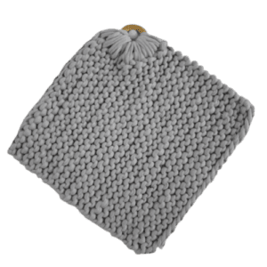 handknitted cotton potholder - trivit grey